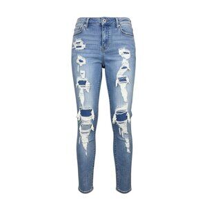 PacSun Super Stretch Slim Jeans Womens 25 Distressed Blue Y2K Skinny Denim